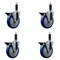 Service Caster 5'' Blue Poly Swivel 1'' Expanding Stem Caster Set with Brake, 4PK SCC-EX20S514-PPUB-BLUE-PLB-1-4 - alternate 1